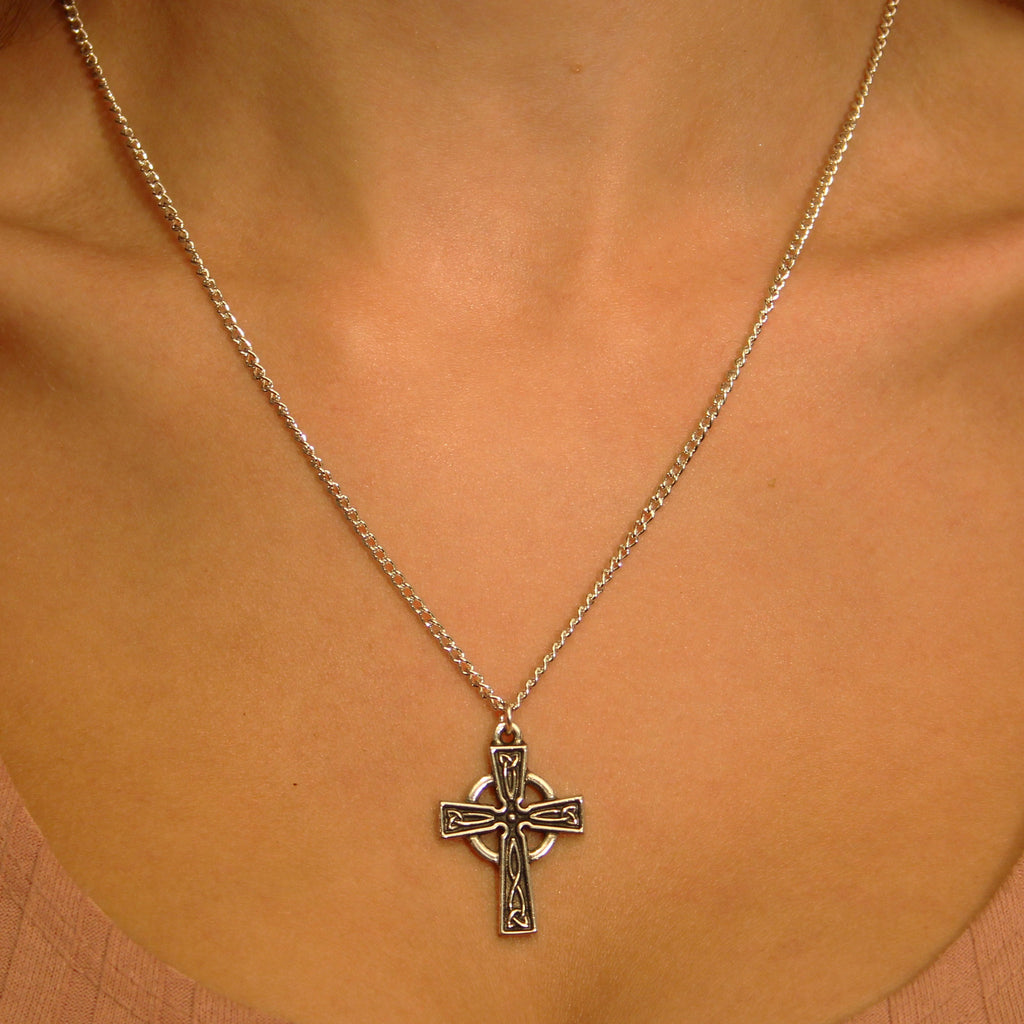 Pewter Celtic Cross Necklace (XN37) – Avebury Henge Shop : Celtic
