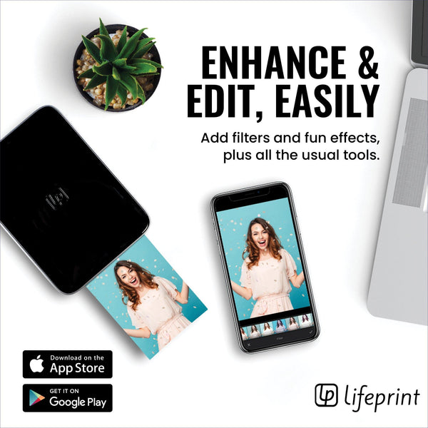 Lifeprint 3x4.5 Hyperphoto Printer for iPhone & Android - BLACK ...