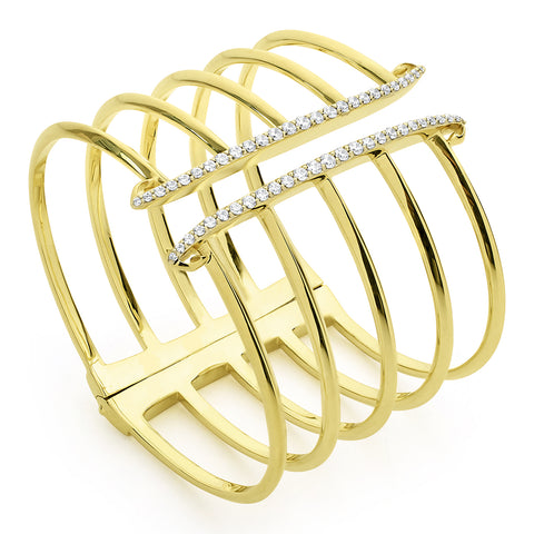 Gold corset cuff bracelet from REALM