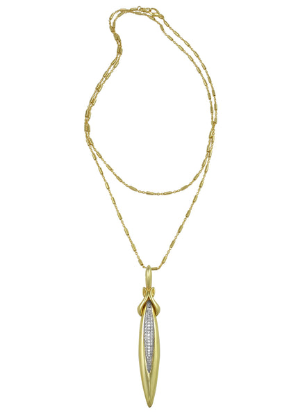 EMPIRE Petite Pavé Stiletto Pendant in 18K Gold Vermeil and CZ Blanc