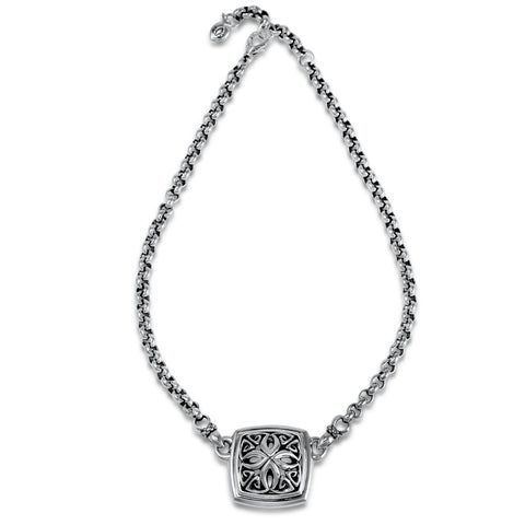 Empress Medallion Necklace in Sterling Silver