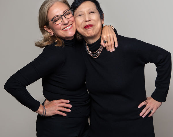 Ann King Lagos and Ellen Yin wear REALM Fine + Fashion Jewelry