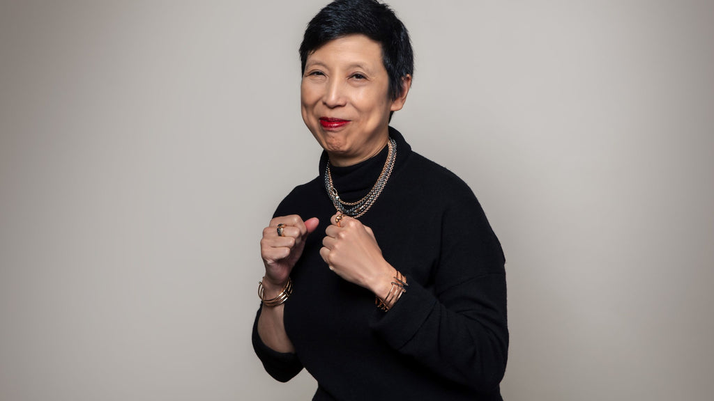 James Beard Award Winner Ellen Yin wears REALM Fine + Fashion Jewelry