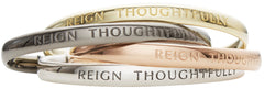engraved Reign Thoughtfully Cuff bracelets from REALM Fine + Fashion Jewelry