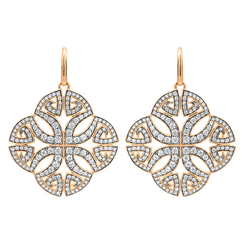 dazzling romantic statement earrings in rose gold and white cz