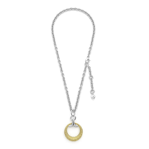 dramatic feminine flair - Capulet Pendant in gold and silver