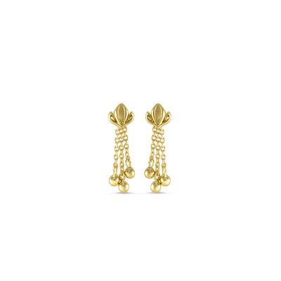 Louis Vuitton Style Enameled Double Fleur Tassel Earrings