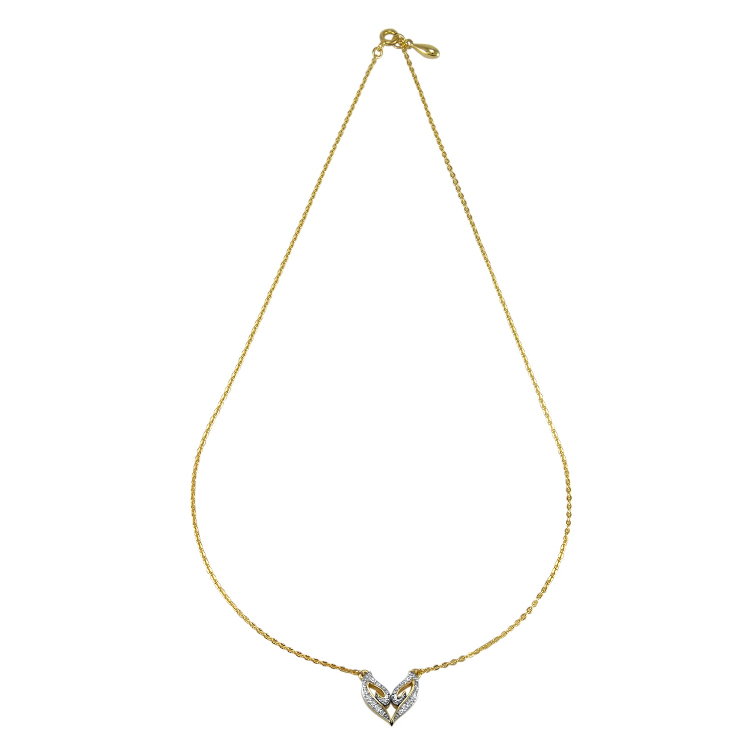 Victorious Petite Pav  Pendant 18K Gold Vermeil CZ Blanc