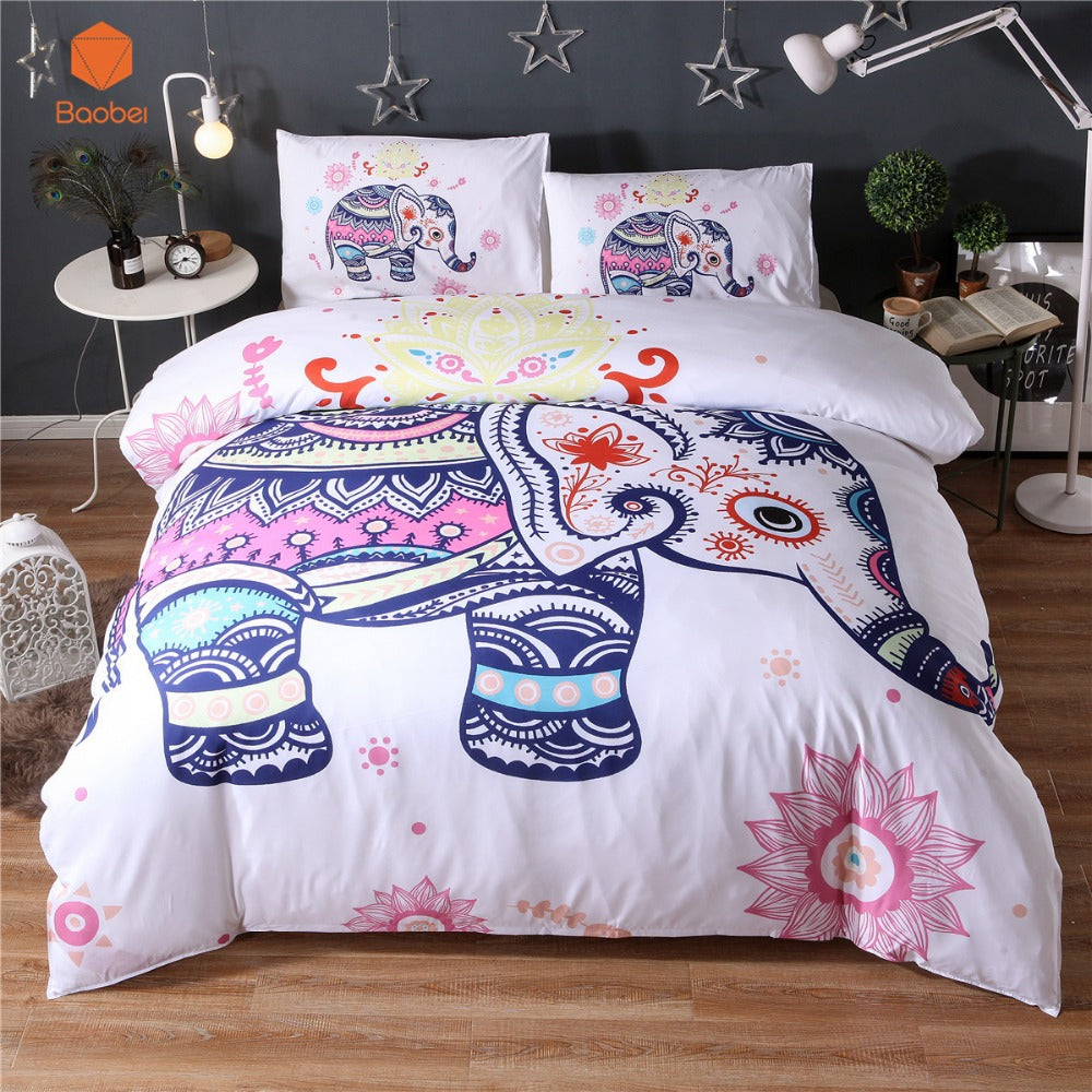 2017 White Elephant 3pcs 3d Bedding Sets Mandala Duvet Cover Set