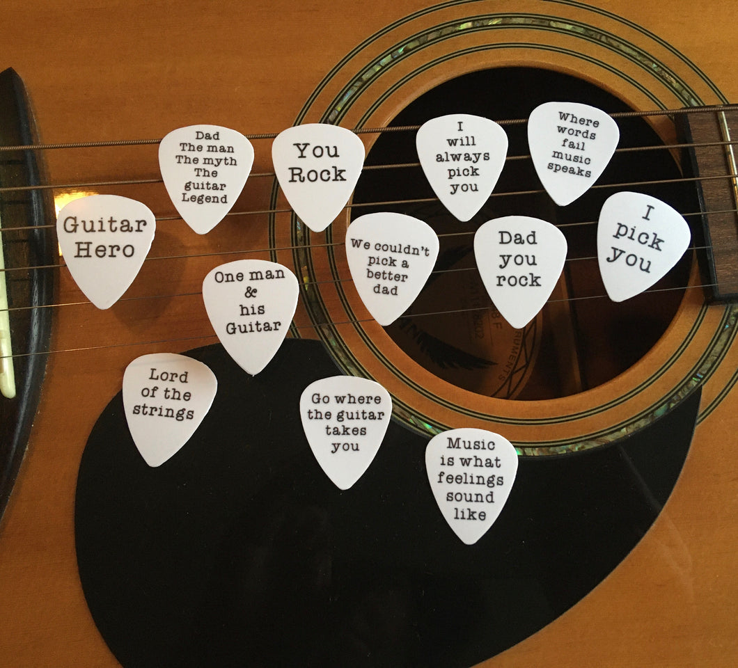 personalised guitar plectrum