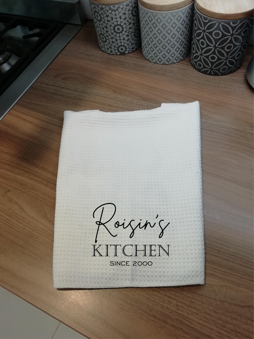 Tea Towel- Personalised ....... Kitchen Since ......- Printed Tea Towel - Fred And Bo