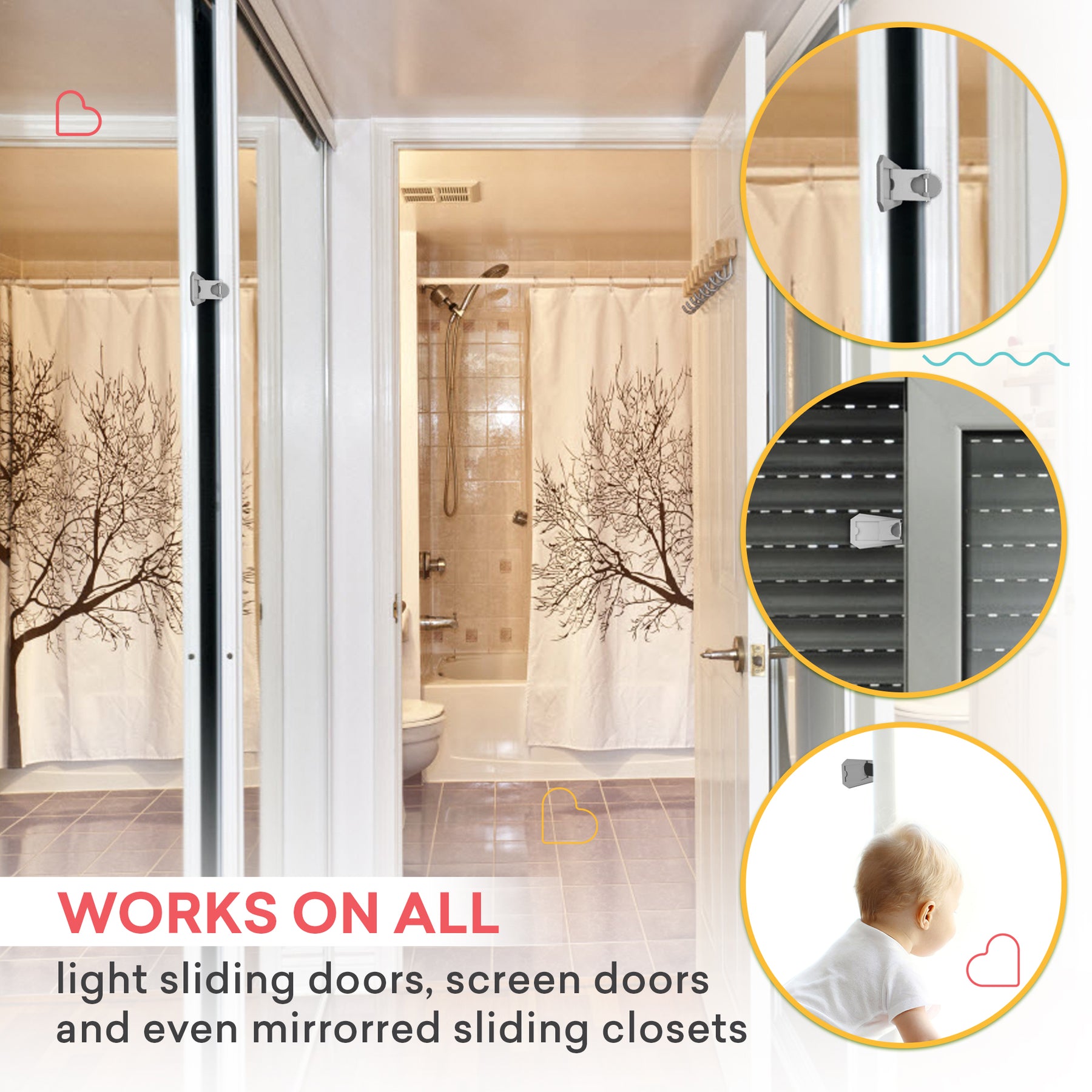 Sliding Glass Door Child Locks – 4-Pack Child-Proof Window Locks for  Security & Safety – 2-Button Unlocking Childproof Window Locks with 3M  Adhesive Backing – Sliding Window Locks - Yahoo Shopping