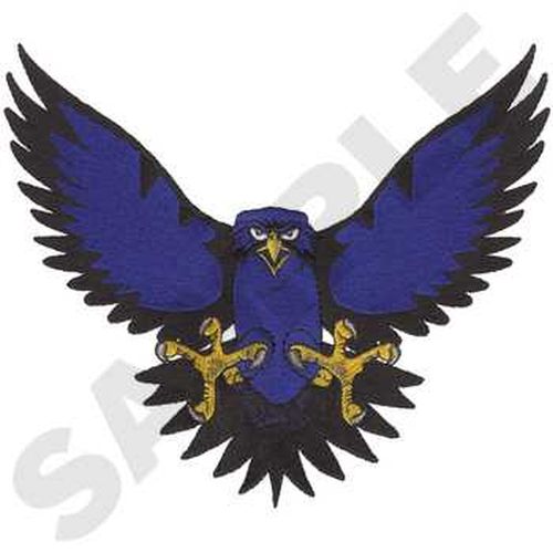 Hawks, Sports, Mascot Embroidered Patch 3" x 2.5"