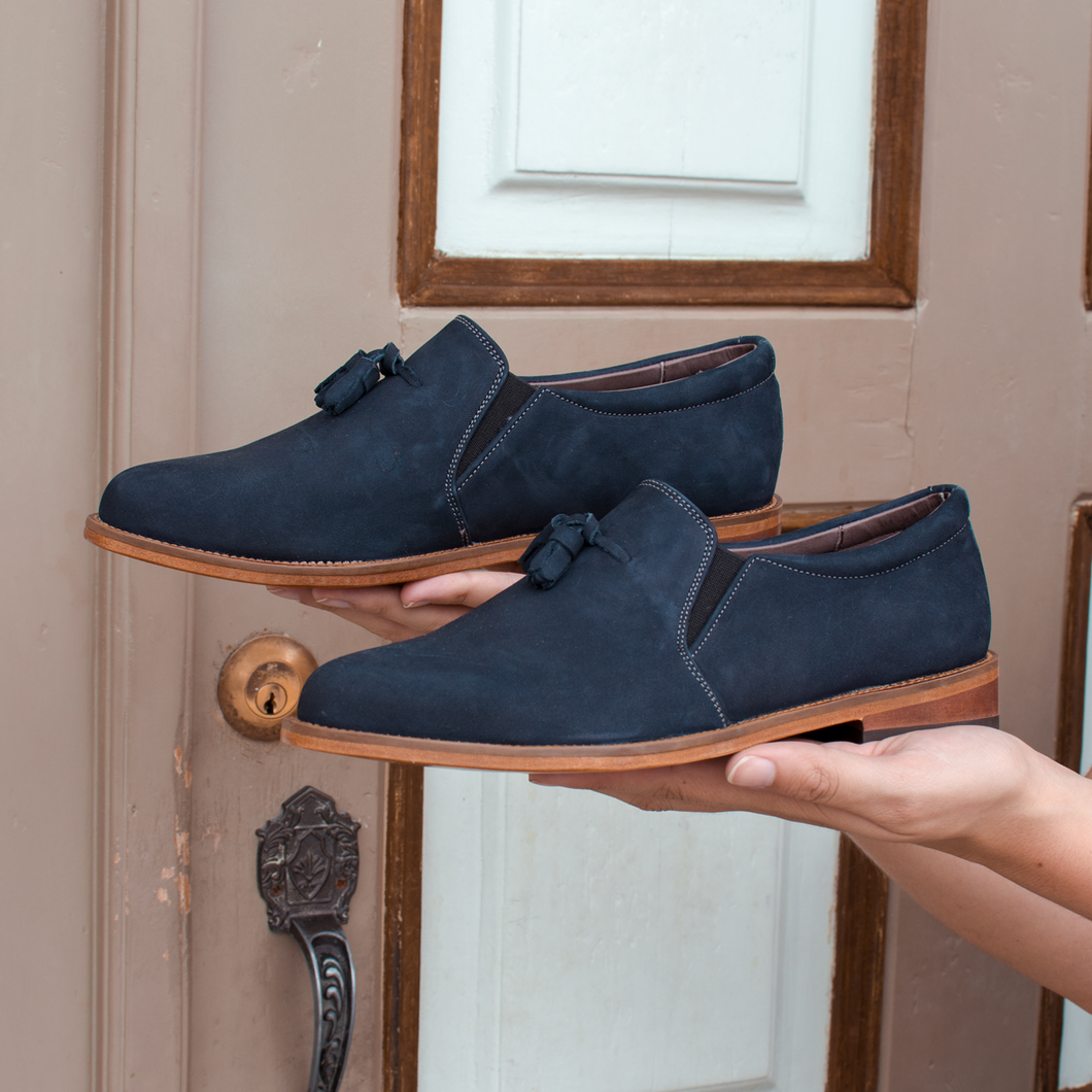 Zapatos de cuero para mujer Cavana azul – D'Cuero
