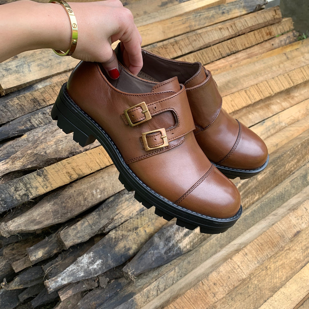 Zapatos de cuero para mujer Emine café – D'Cuero