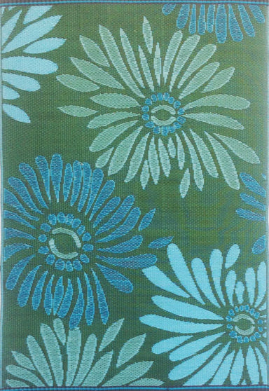 Mad Mats Molly 6' x 9' Indoor/Outdoor Area Rug in Black/Aqua