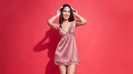Women wearing Lace Chemise from Amante.