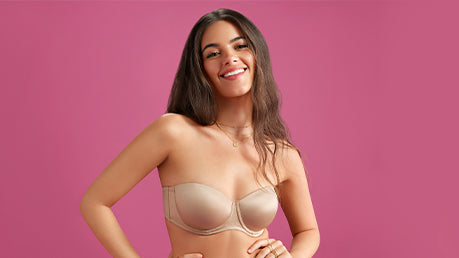 Image show women wearing original multiway padded wired strapless bra