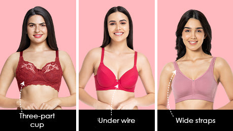 Supportive features of bras for heavy busts