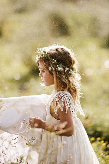 Ivory Flower Girl Dress, White Lace Flower Girl Dress, Bohemian Lace Dress,  Girls Lace Dress, Boho Flower Girl Dress, Rustic Flower Girl -  Canada