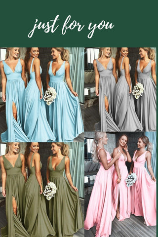 different dresses same color bridesmaid