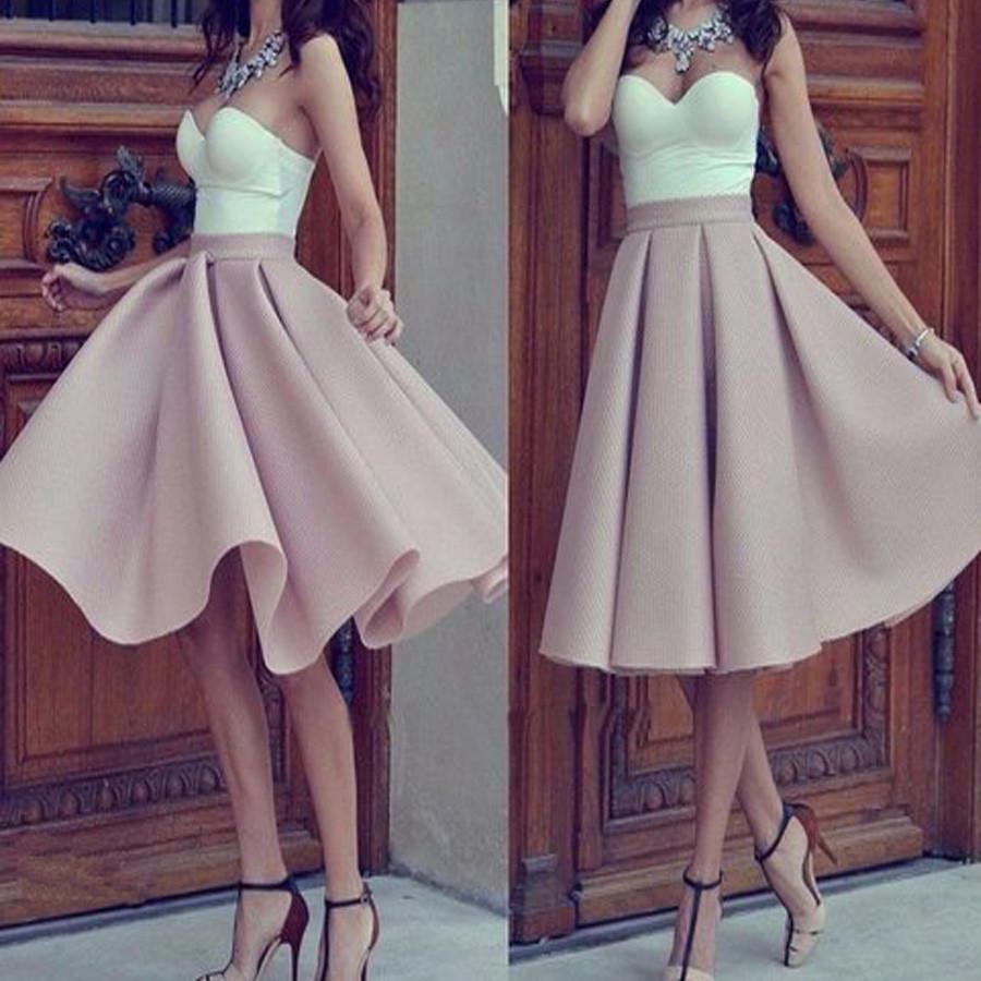 Strapless sweetheart unique mismatched simple homecoming prom gown dre ...