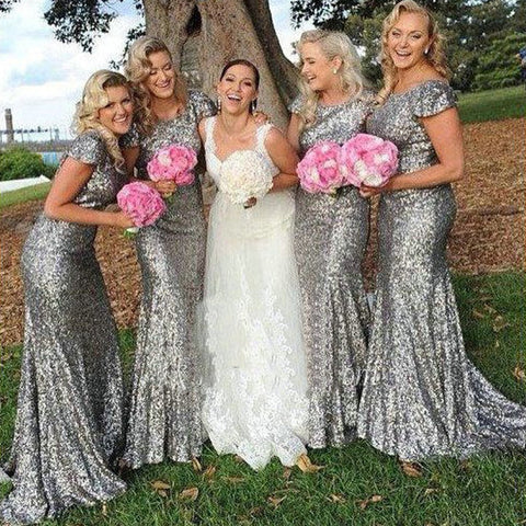 purple sequin bridesmaid dress