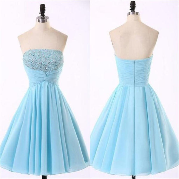 Cheap Chiffon Light Blue Cute homecoming prom dresses, CM0018 – SposaBridal