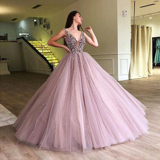 A-line Elegant Sparkly Gorgeous Princess Prom Gown, Purple Stunning Pr ...