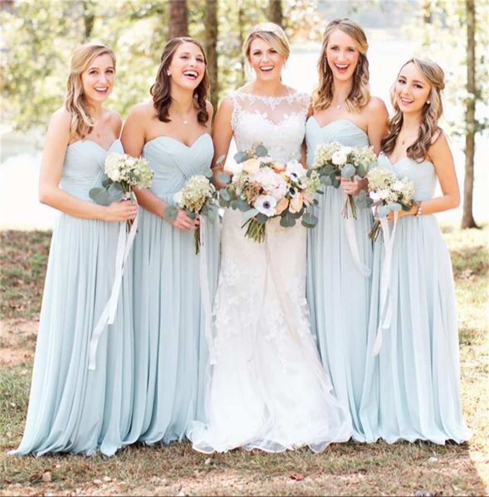 Cheap Chiffon Sweetheart Simple Popular Normal Long Bridesmaid Dresses ...