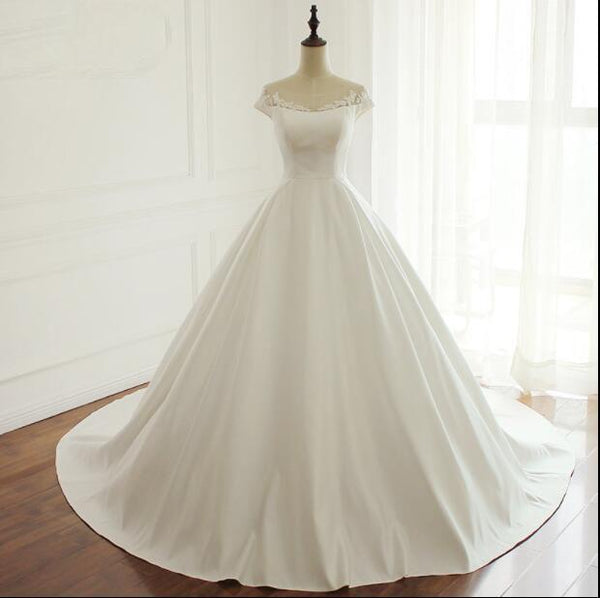 Cap Sleeves Simple Modest Wedding Dresses Fashion Most Popular New