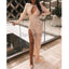 Cheap Sparkly Sequin Long Sleeves Unique Design Side Slit Long Modest Prom Dresses PD1589