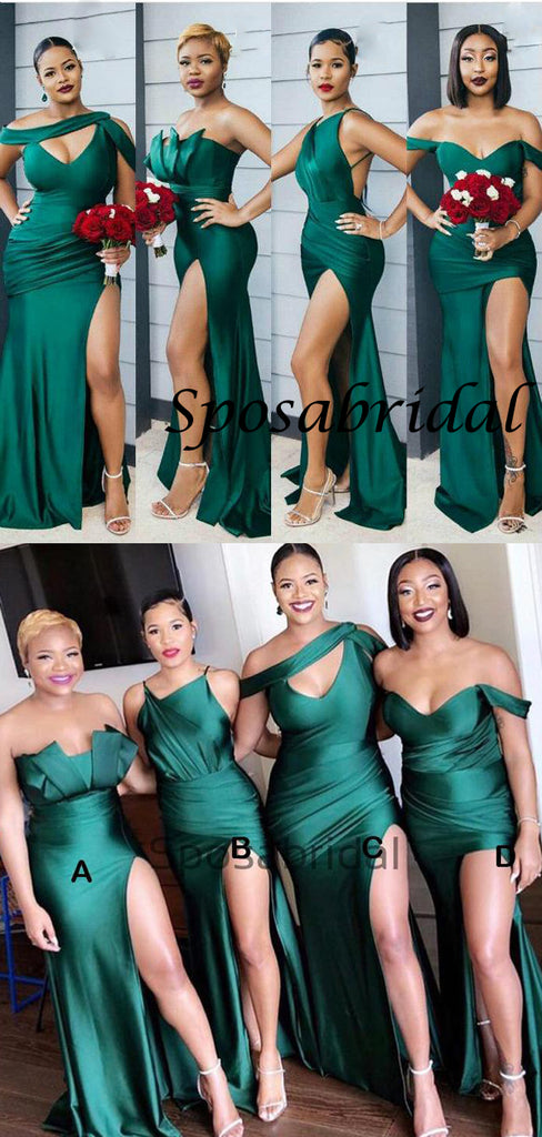 Mismatched Mermaid Emerald Green Sexy Elegant Mermaid Long Bridesmaid ...