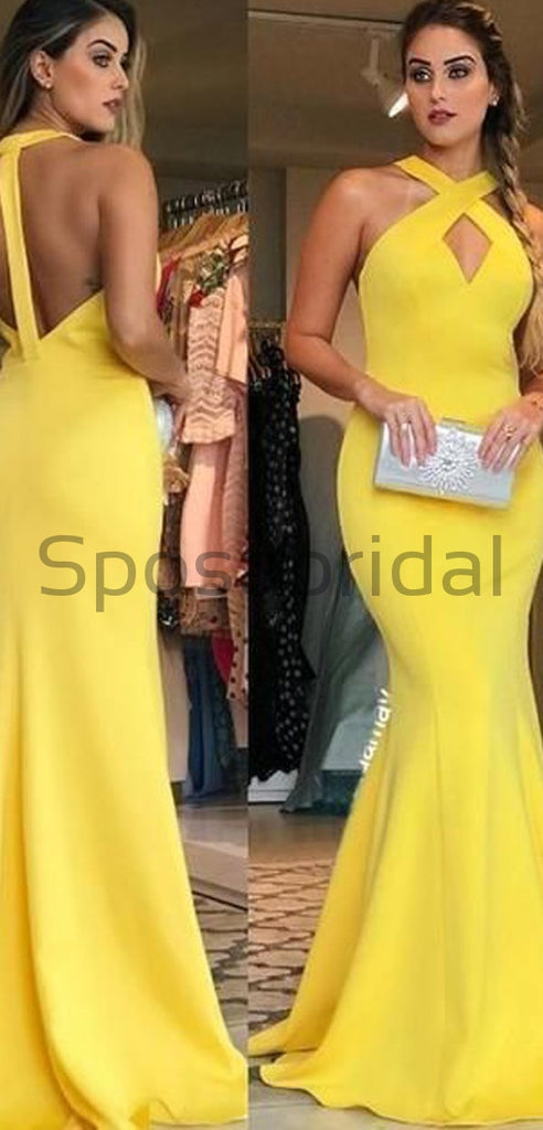 yellow elegant prom dresses