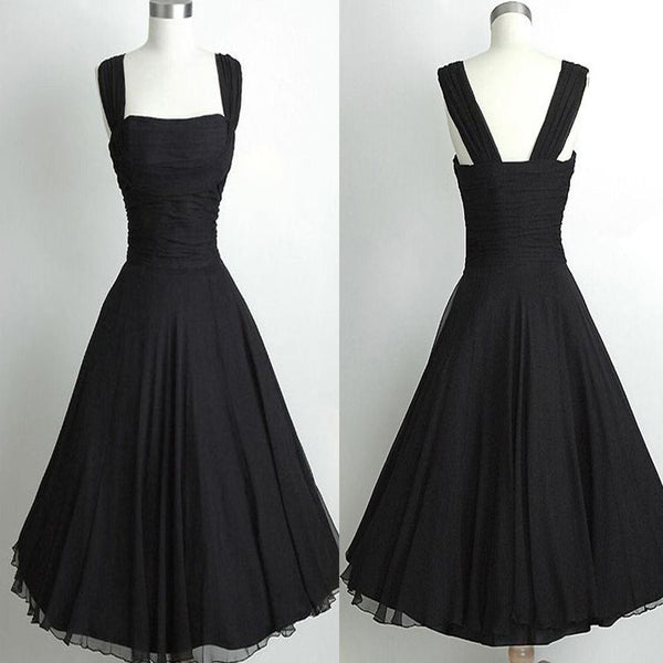 Simple Black Tight Vintage Ball Gown casual homecoming prom dresses, B ...