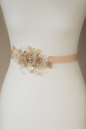 floral bridal belt