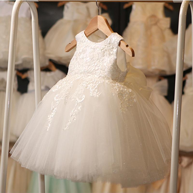 lace ivory flower girl dress