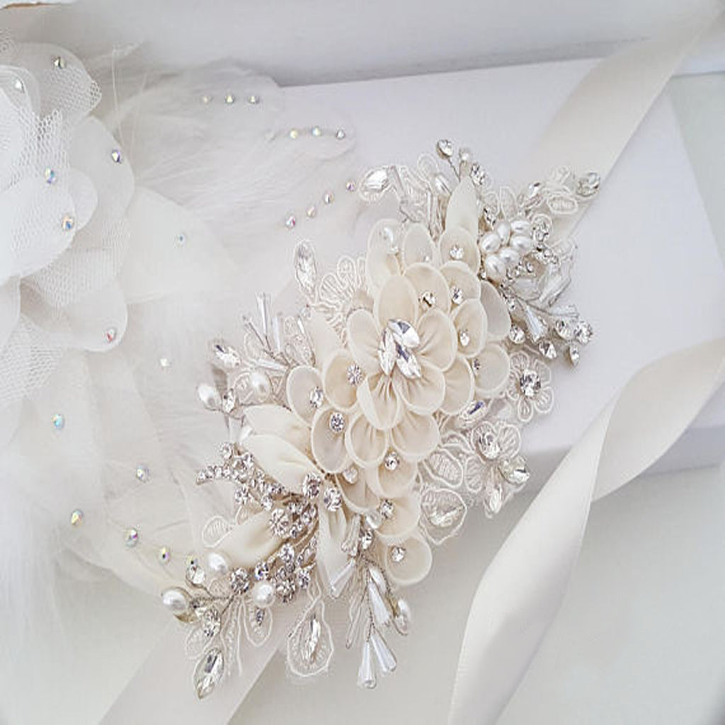 Ivory Floral Bridal Belt,Wedding Belt,Crystal Rhinestones ...