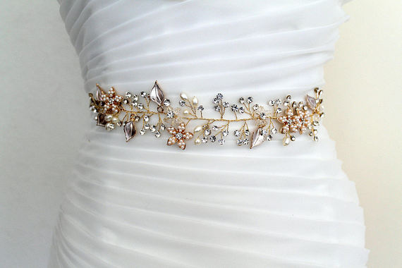 rose gold bridesmaid belt