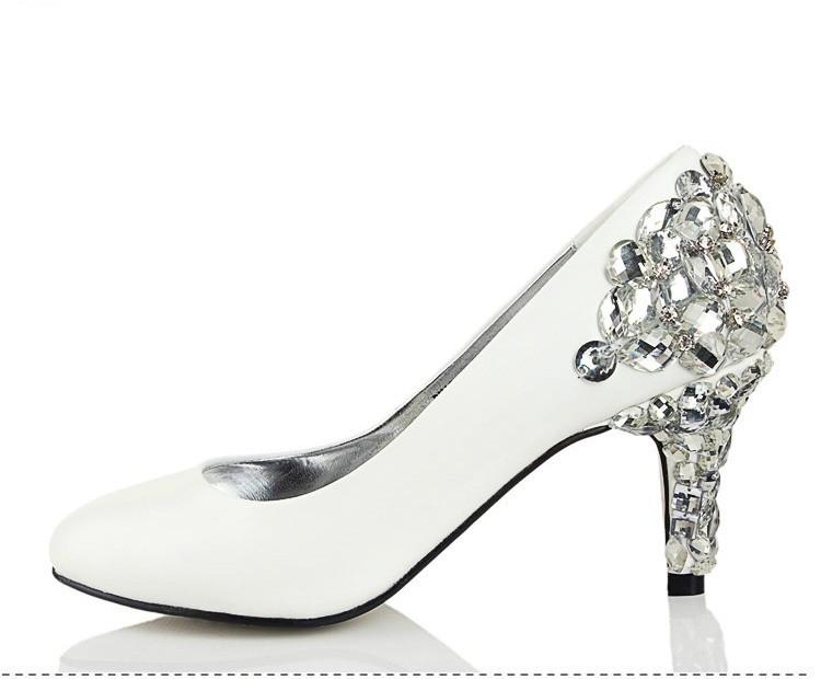 white sparkly wedding shoes