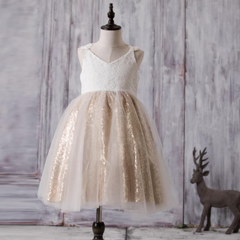 Lace Top Sequin Tulle Flower Girl Dresses, Affordable Lovely Zip Up Li ...