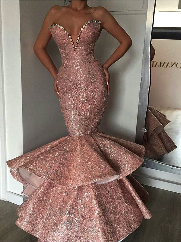 dusty pink mermaid dress