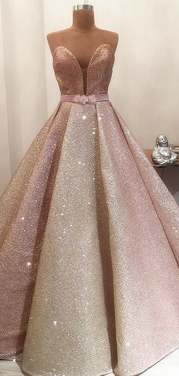 rose gold satin prom dress