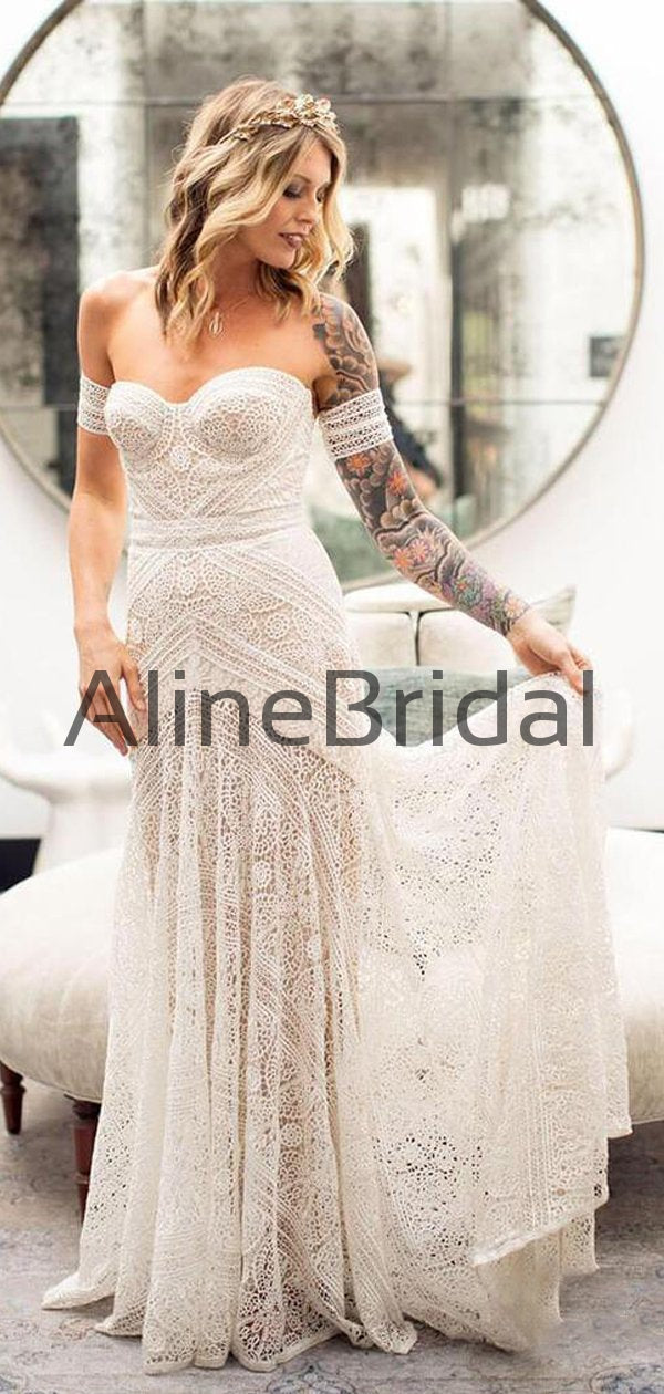 strapless beach wedding dresses