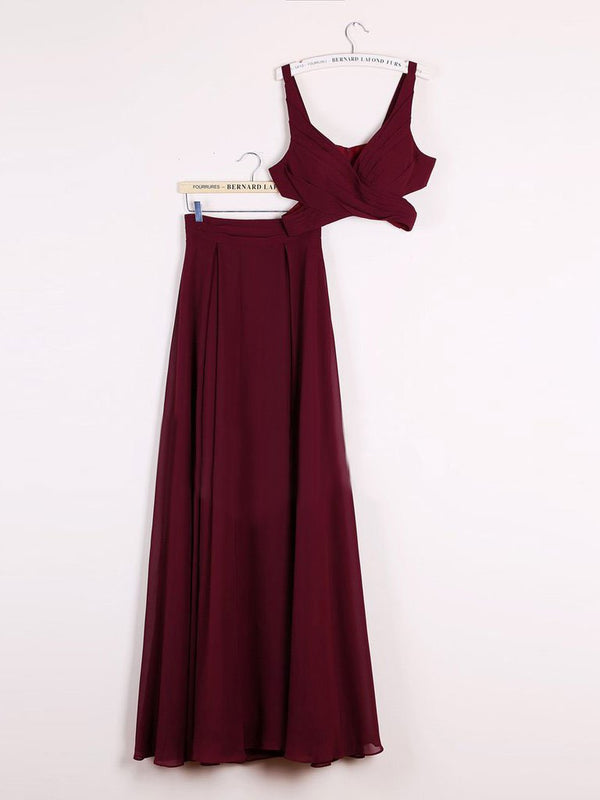 Burgundy Two Pieces Simple Gorgeous Vintage Party Prom Dresses. AB081 ...