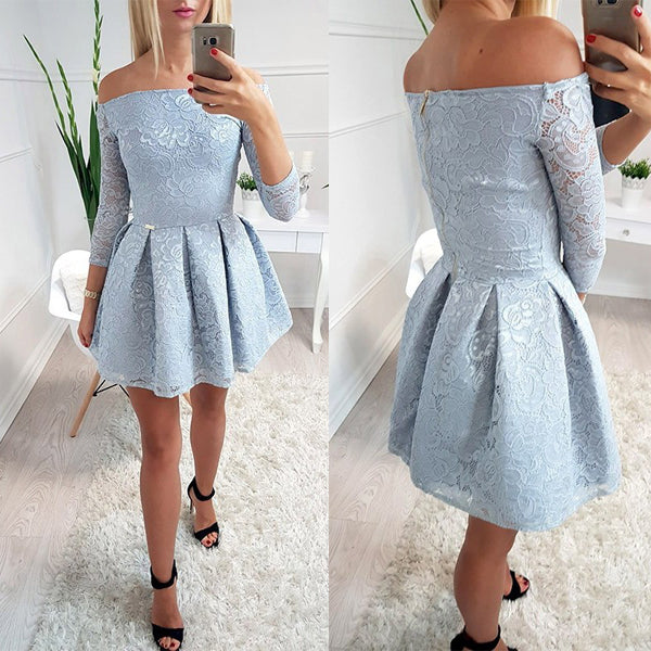light blue lace dress long sleeve All ...
