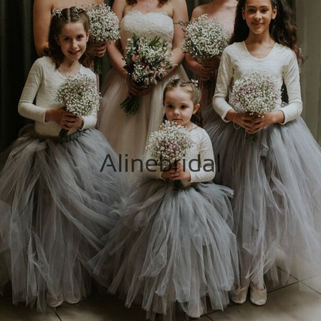 flower girl dresses in grey