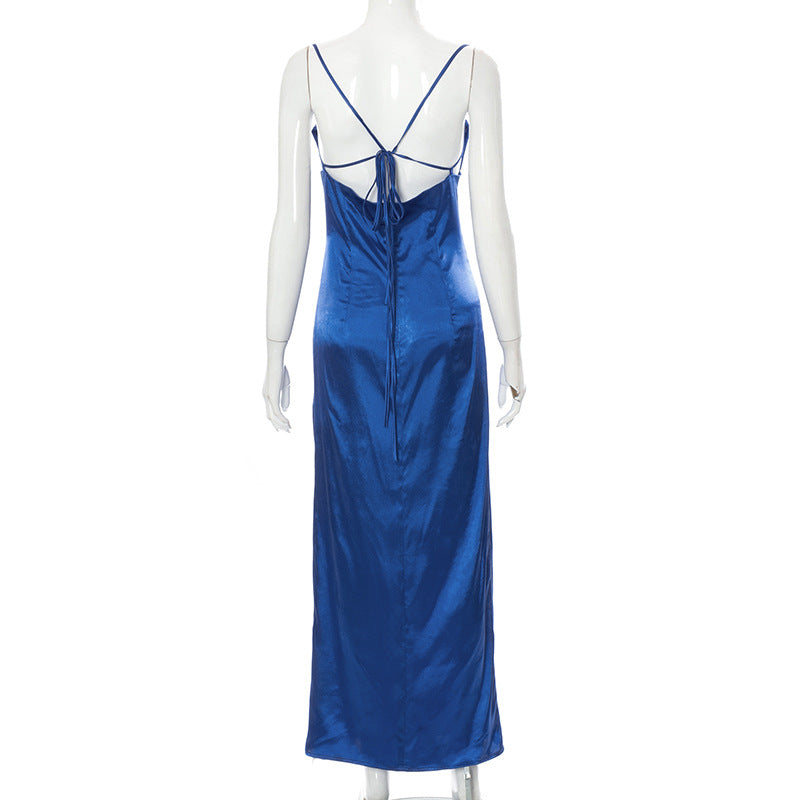 Ocean Blue Spaghetti Straps Sexy Mermaid Slits Long Prom Dress, PD3358 ...