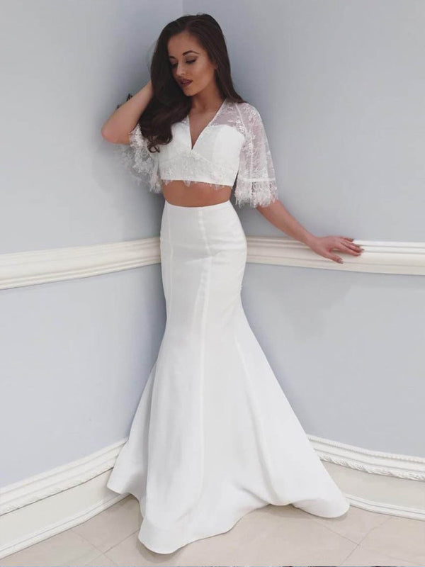 two piece mermaid wedding dress