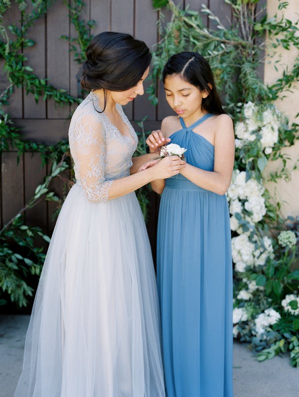 pale blue wedding dress